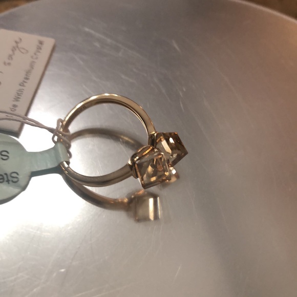 Bleu sage champagne colored   sterling silver 925 made with crystal premium - Picture 3 of 10